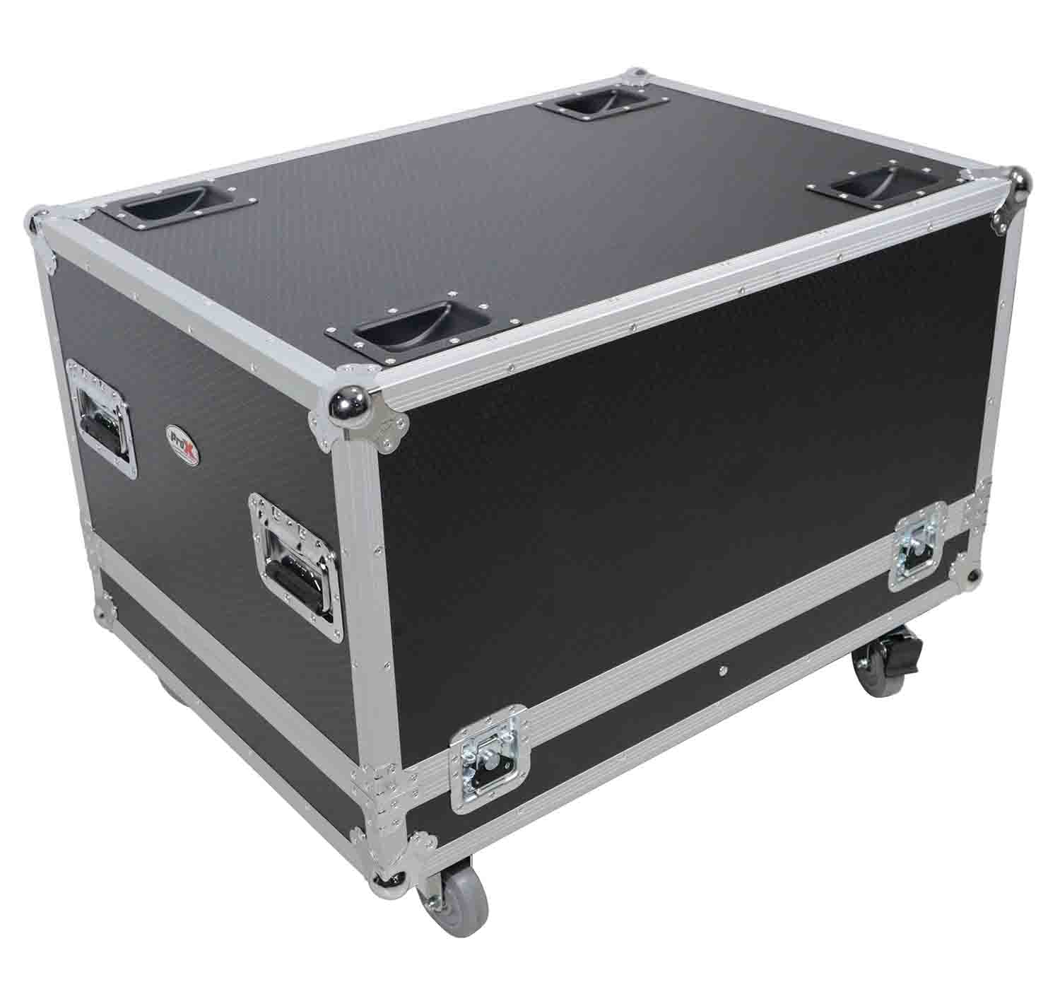 ProX XS-2X241817W ATA Style Flight Road Case - Stores 2x 15" Speakers - Hollywood DJ