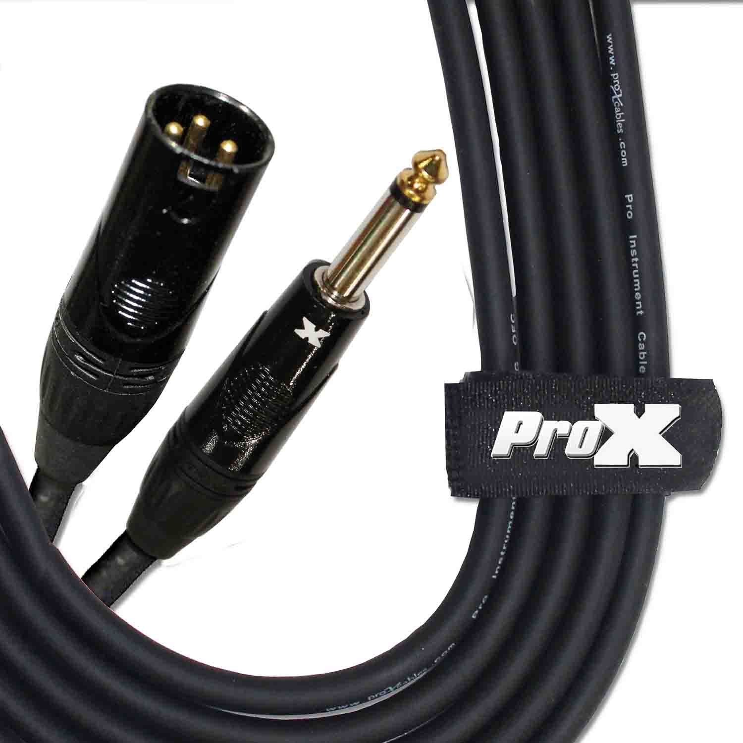 Prox XC-PXM10 Unbalanced 1/4" TS-M to XLR3-M High Performance Audio Cable - 10 Feet - Hollywood DJ