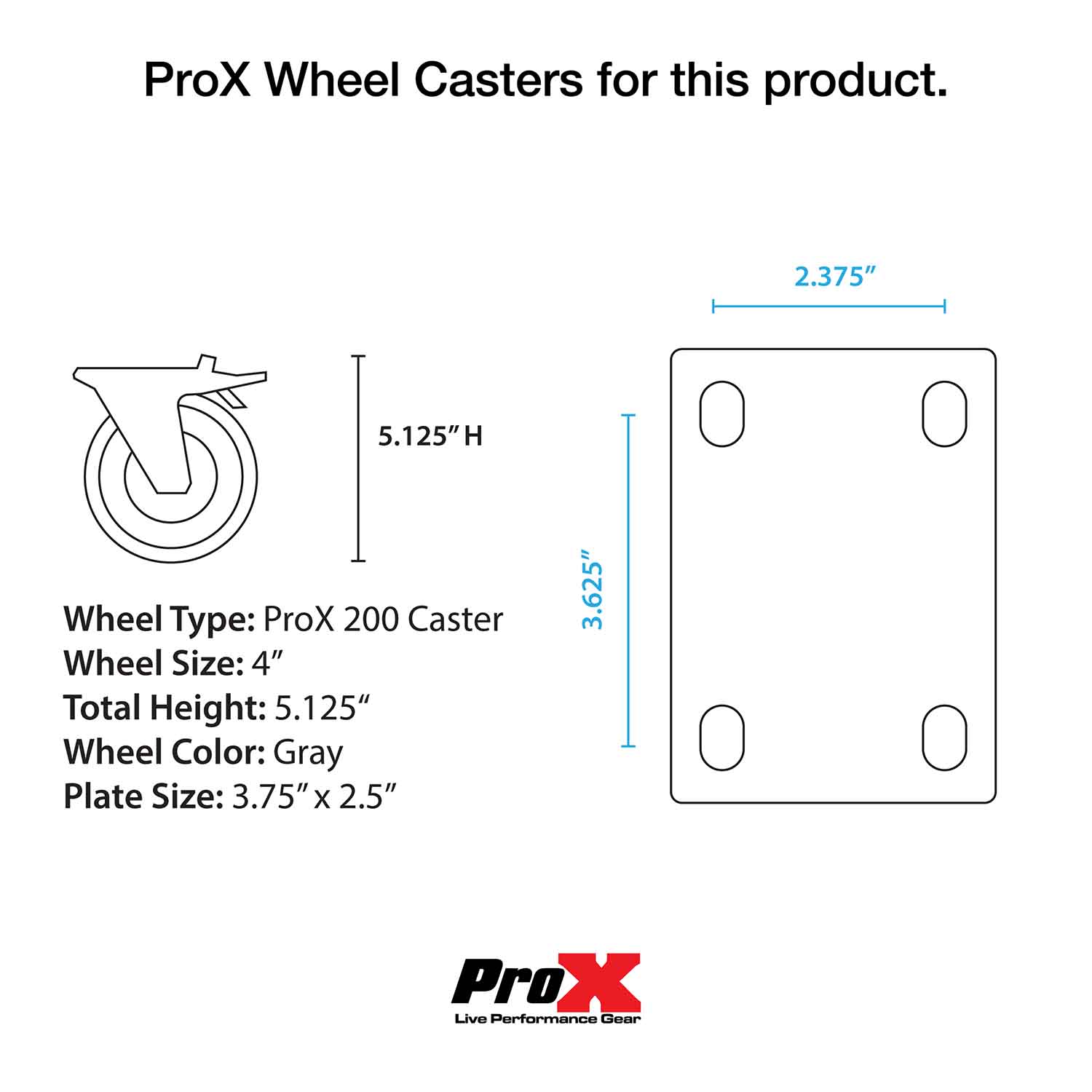 ProX XS-UTL6 Heavy Duty Utility Trunk Case with Caster Cups 4 4" Casters - 29.5" x 29.5" x 29" - Hollywood DJ