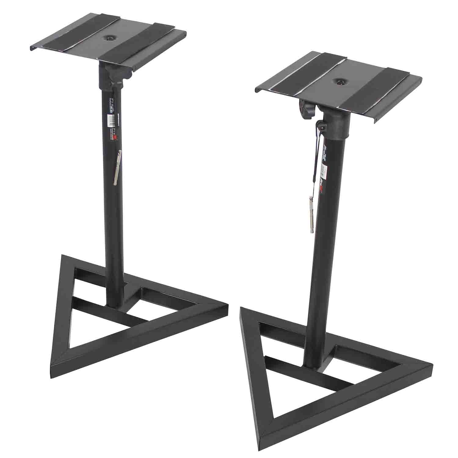ProX X-MS12 Monitor Speaker Platform Stands Pair - Black Finish - Hollywood DJ