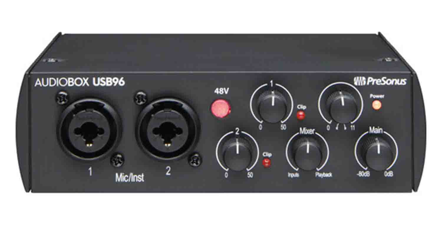 PreSonus AudioBox USB 96 Desktop 2x2 USB Audio/MIDI Interface - 25th Anniversary Black - Hollywood DJ