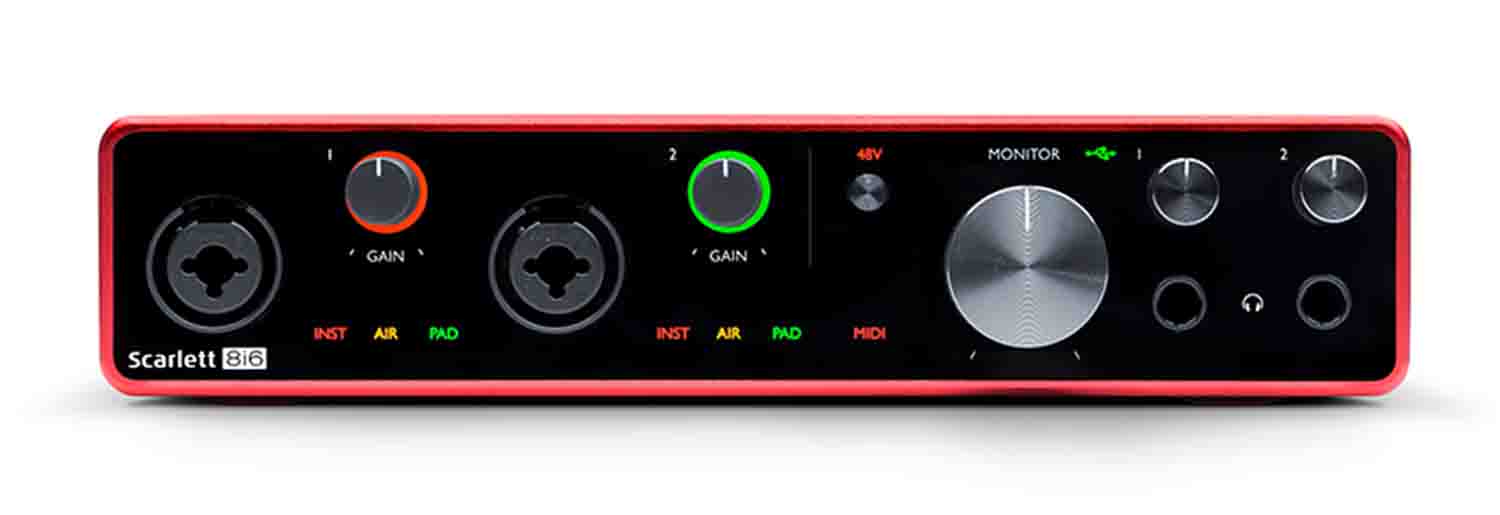 Focusrite Scarlett 8i6 3rd Gen 8x6 USB Audio/MIDI Interface - Hollywood DJ