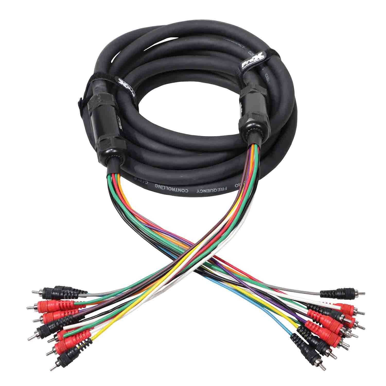 ProX XC-MEDOOZA25, 10 RCA Channel + 3 Power Cable for Marine and Car Audio - 25 Feet - Hollywood DJ
