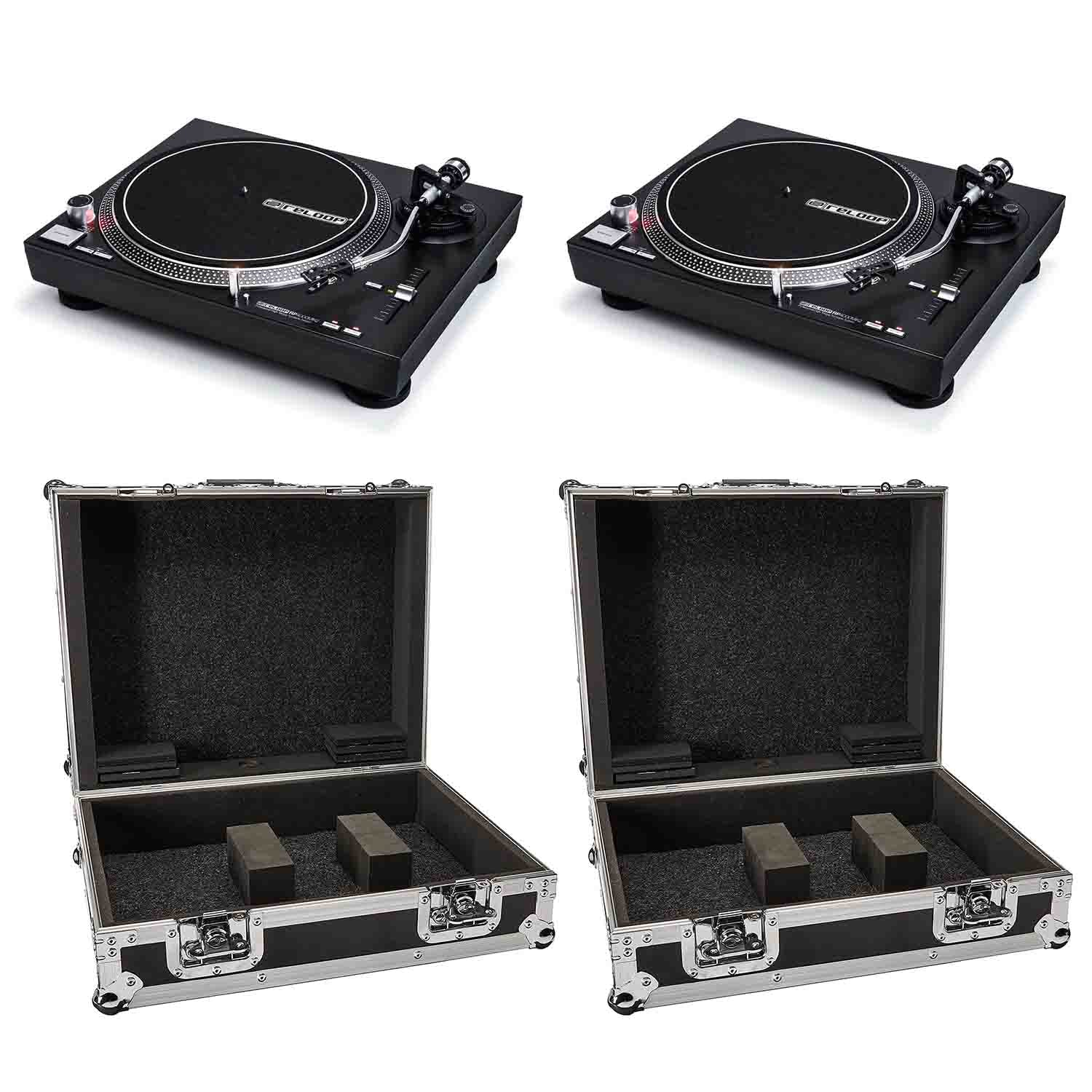 Reloop RP-4000 MK2 Dual DJ Turntable Package with Cases - Hollywood DJ
