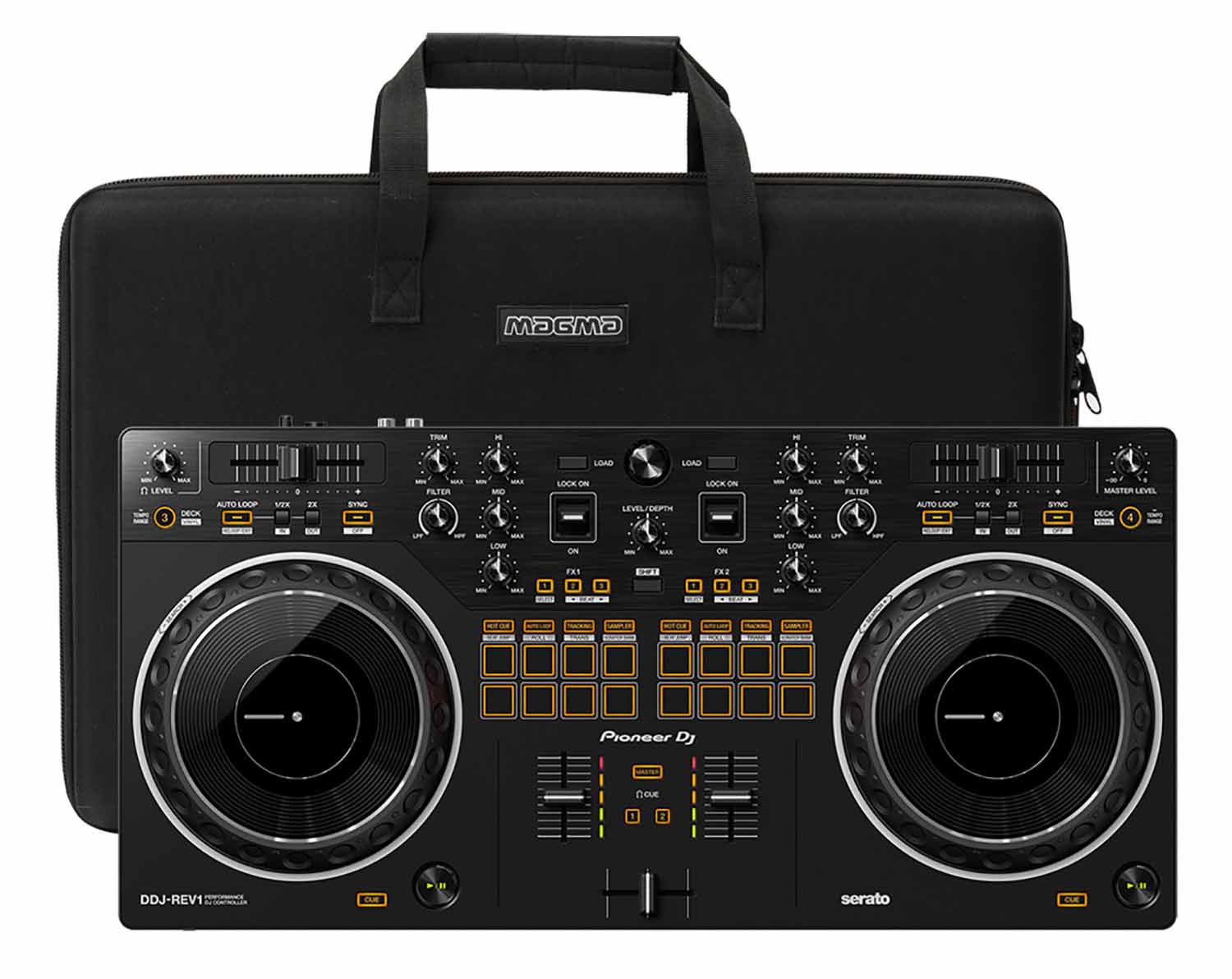 Pioneer DJ Controller Package with DDJ-REV1 DJ Controller and Magma Ca