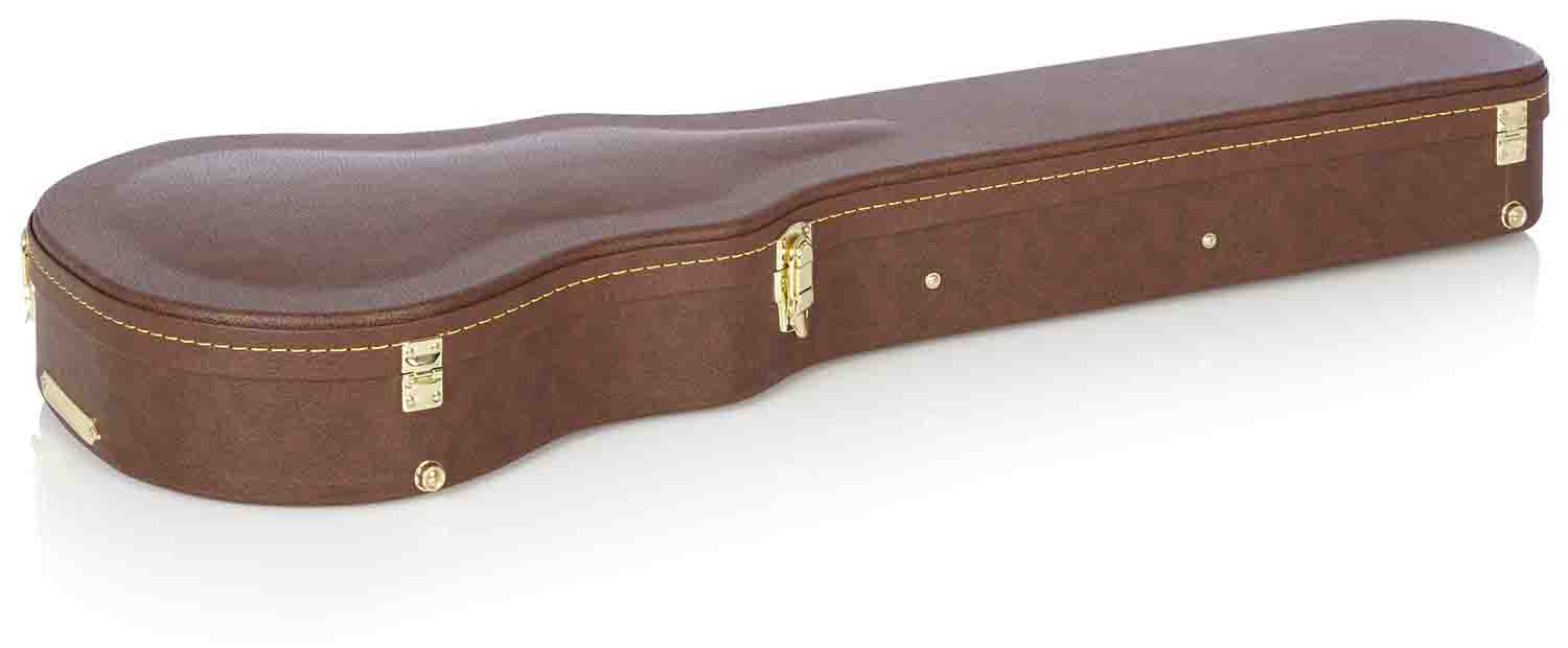 Gator Cases GW-LP-BROWN Deluxe Wood Case for Single-Cutaway Guitars - Vintage Brown Exterior - Hollywood DJ