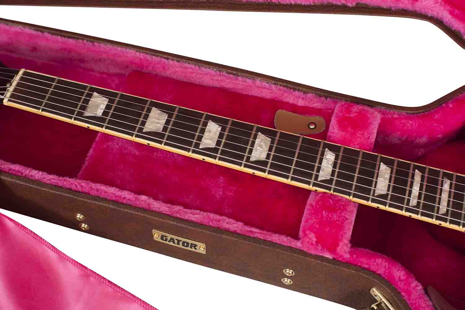 Gator Cases GW-SG-BROWN Deluxe Wood Case for Electric Solid Guitar - Brown - Hollywood DJ