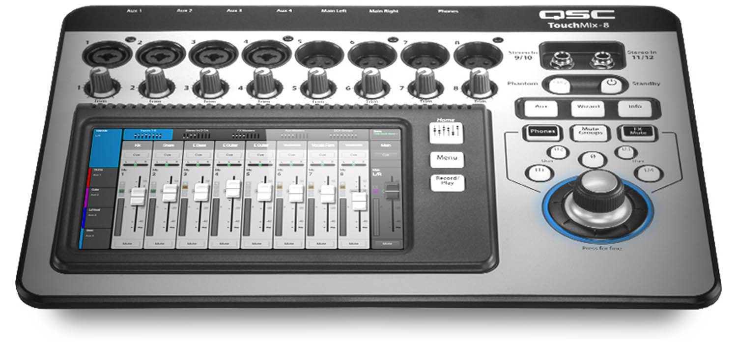 QSC TouchMix8 14- Channel Digital Mixer with Touchscreen - Hollywood DJ