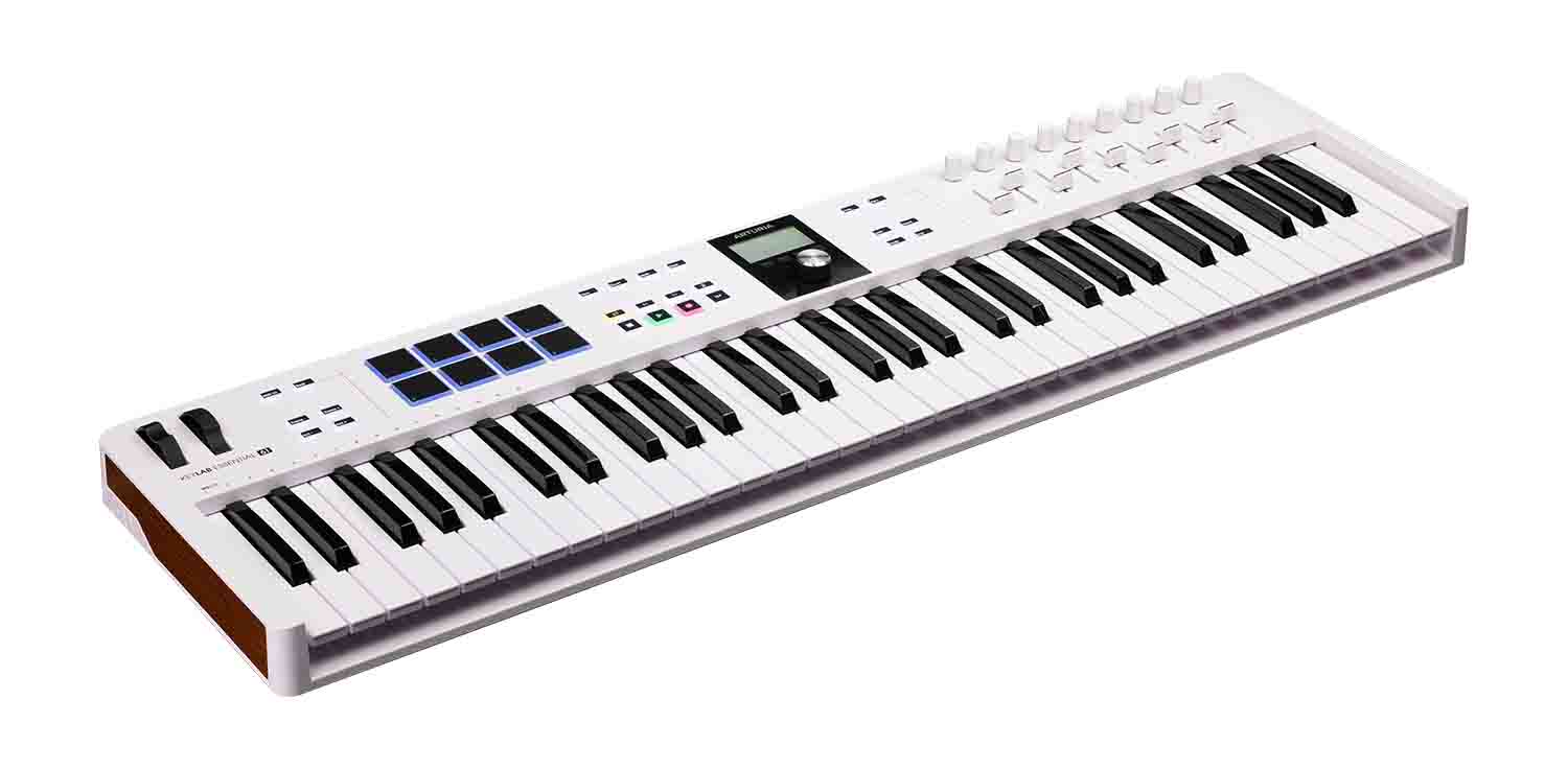 Arturia KeyLab Essential 61 mk3 Universal MIDI Keyboard Controller - White - Hollywood DJ