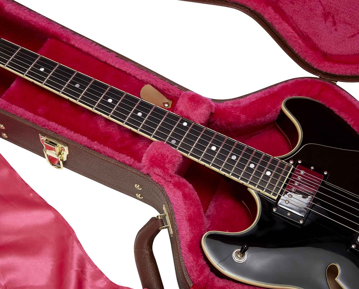 Gator Cases GW-335-BROWN Deluxe Wood Case for Semi-Hollow Guitars - Brown - Hollywood DJ