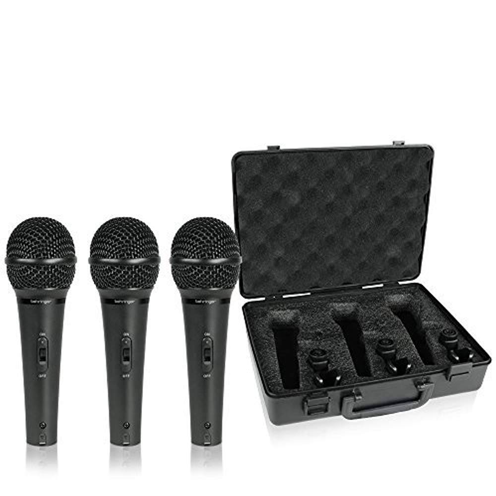 Behringer XM1800S, 3 Dynamic Cardioid Vocal and Instrument Microphones - Hollywood DJ