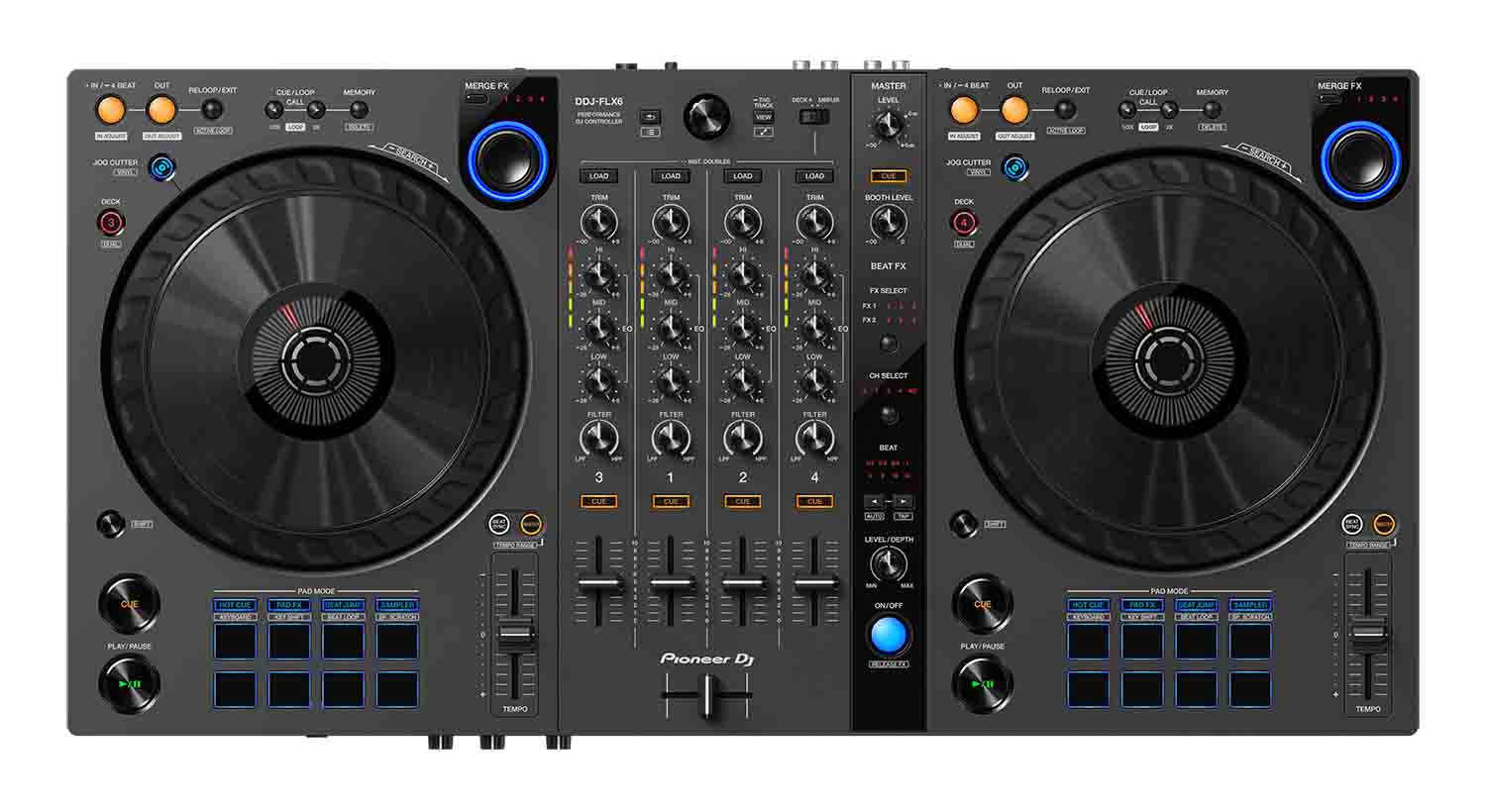 B-Stock: Pioneer DJ DDJ-FLX6-GT 4-Channel DJ Controller - Rekordbox, Serato, Virtual DJ - Hollywood DJ