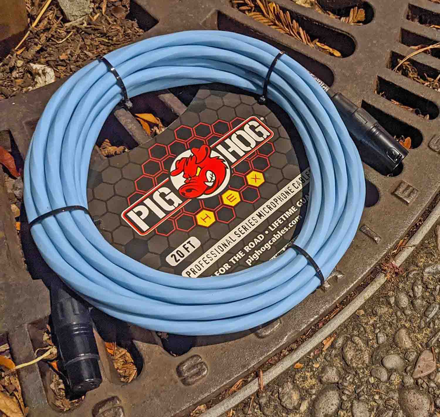 Pig Hog PHMH20DB, Hex Series Mic Cables (Daphne Blue, 20ft) - Hollywood DJ