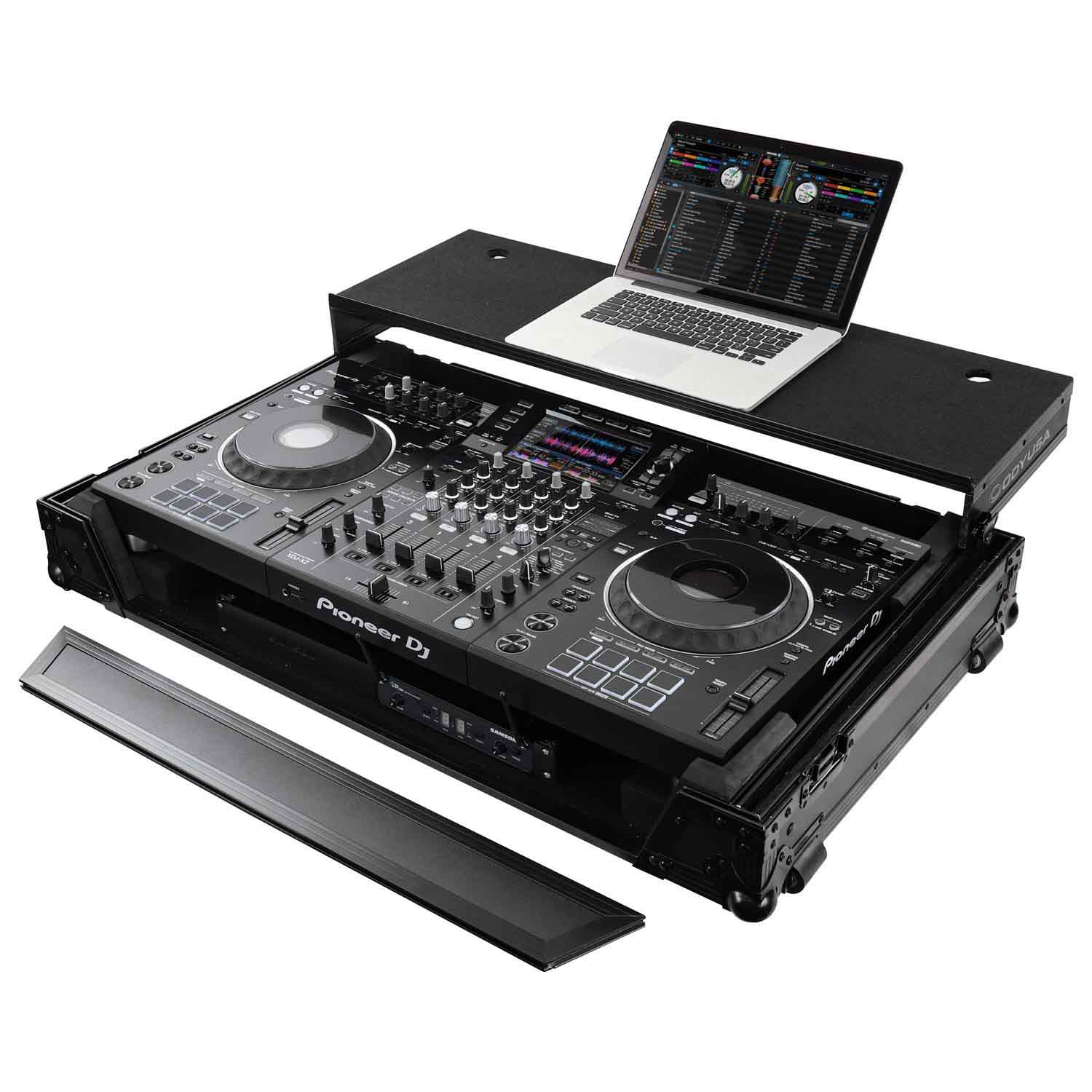 Odyssey FZGSXDJXZW1BL, Black Label Glide Style Case with Wheels and 1U Rack For Pioneer XDJ-XZ - Hollywood DJ