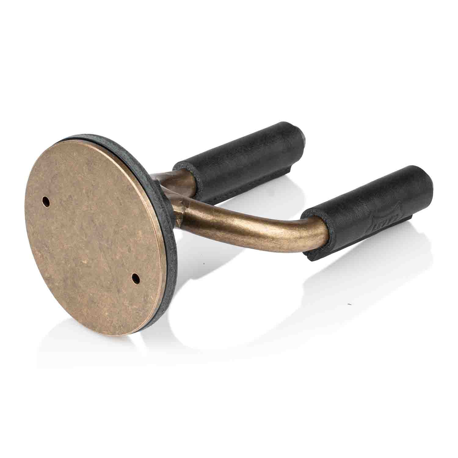 Levy's Leathers LVY-FGHNGR-BRBK Brass Forged Guitar Hanger with Black Leather - Hollywood DJ