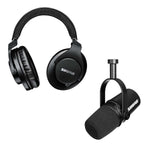 Shure Podcast Package with SRH440A Studio Headphones and MV7-K USB Podcast Microphone - Hollywood DJ