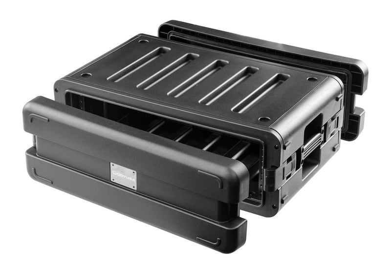 Odyssey VR3SMIC4ZP, Watertight 3U Rack Case with 4 Microphone Compartments Odyssey