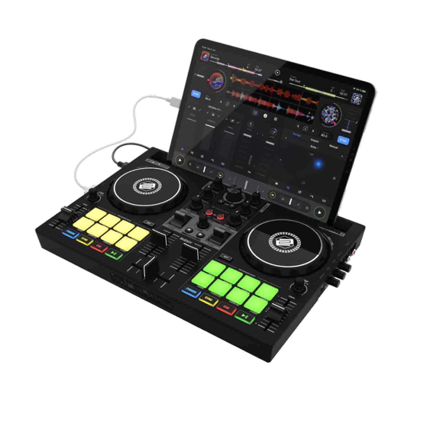 Reloop BUDDY Compact 2-Channel DJ Controller for iOS/iPAD, Android Mac and Pc - Hollywood DJ
