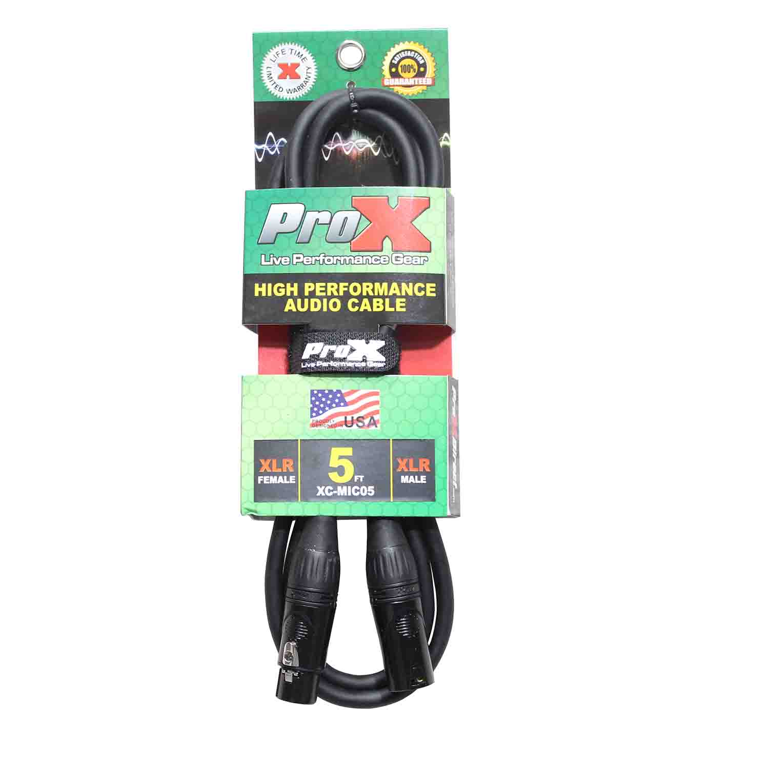 ProX XC-MIC05 Balanced XLR-F to XLR-M High Performance Microphone Cable - 5 Feet - Hollywood DJ