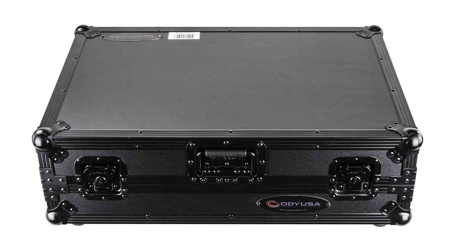 Odyssey FZGSPIDDJ8001BL Black Pioneer DDJ-800 Flight Case with Bottom 1U Rack Space and Glide Platform - Hollywood DJ