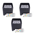 ColorKey CKW-6020B, 3 Pack of MobilePar Uplight Mini Hex 4, Battery Powered Wireless Par Fixture Light - Hollywood DJ