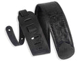 Levy's Leathers M4WP-007 3” Embossed Leather Guitar Strap - Black - Hollywood DJ