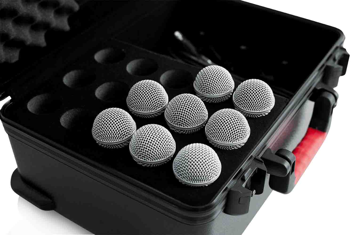 Gator Cases GTSA-MIC15 DJ Case for 15 Wired Microphones with Foam - Hollywood DJ