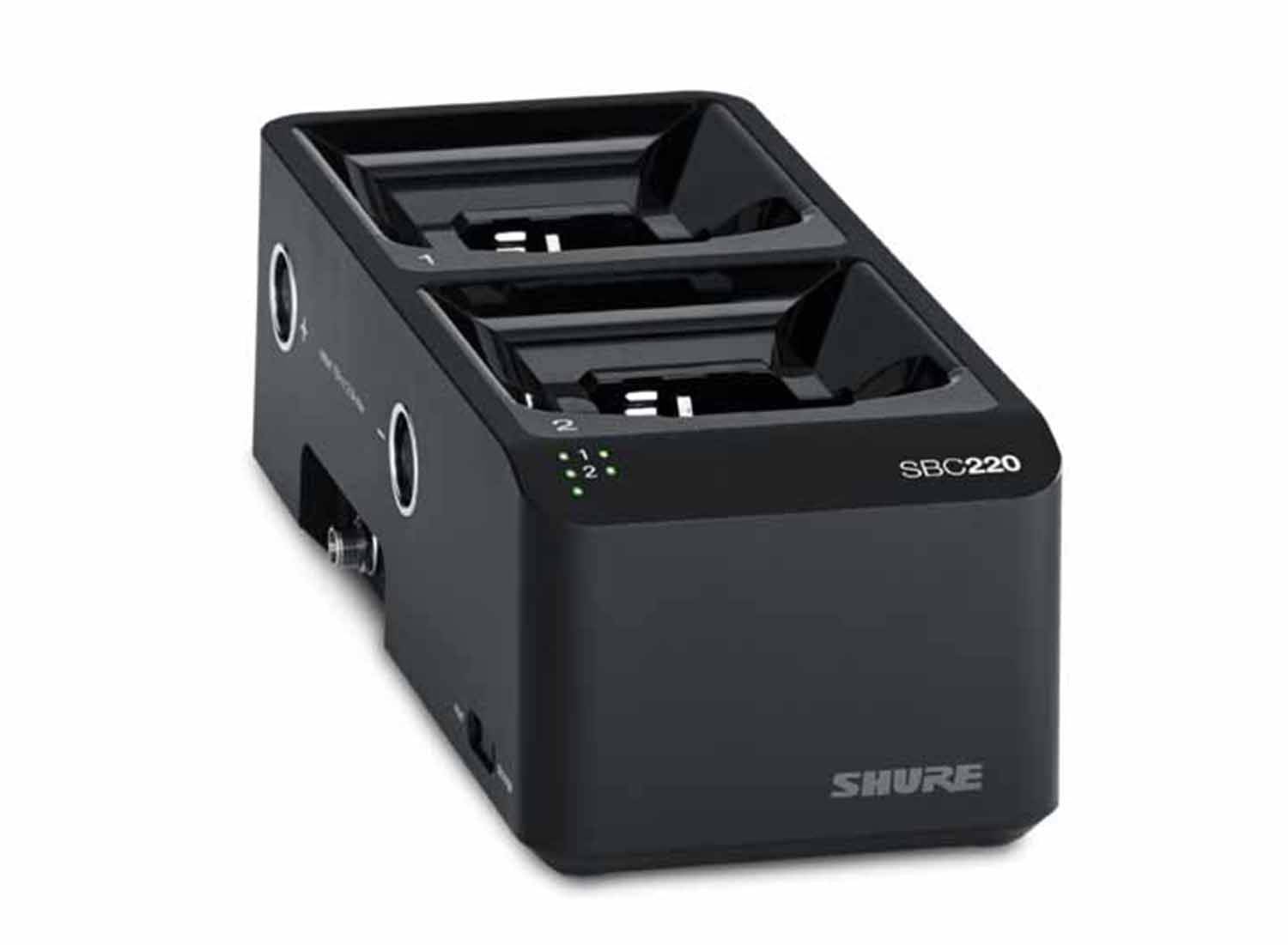 Shure SBC220-US 2-Bay Networked Docking Charger with Power Supply - Hollywood DJ