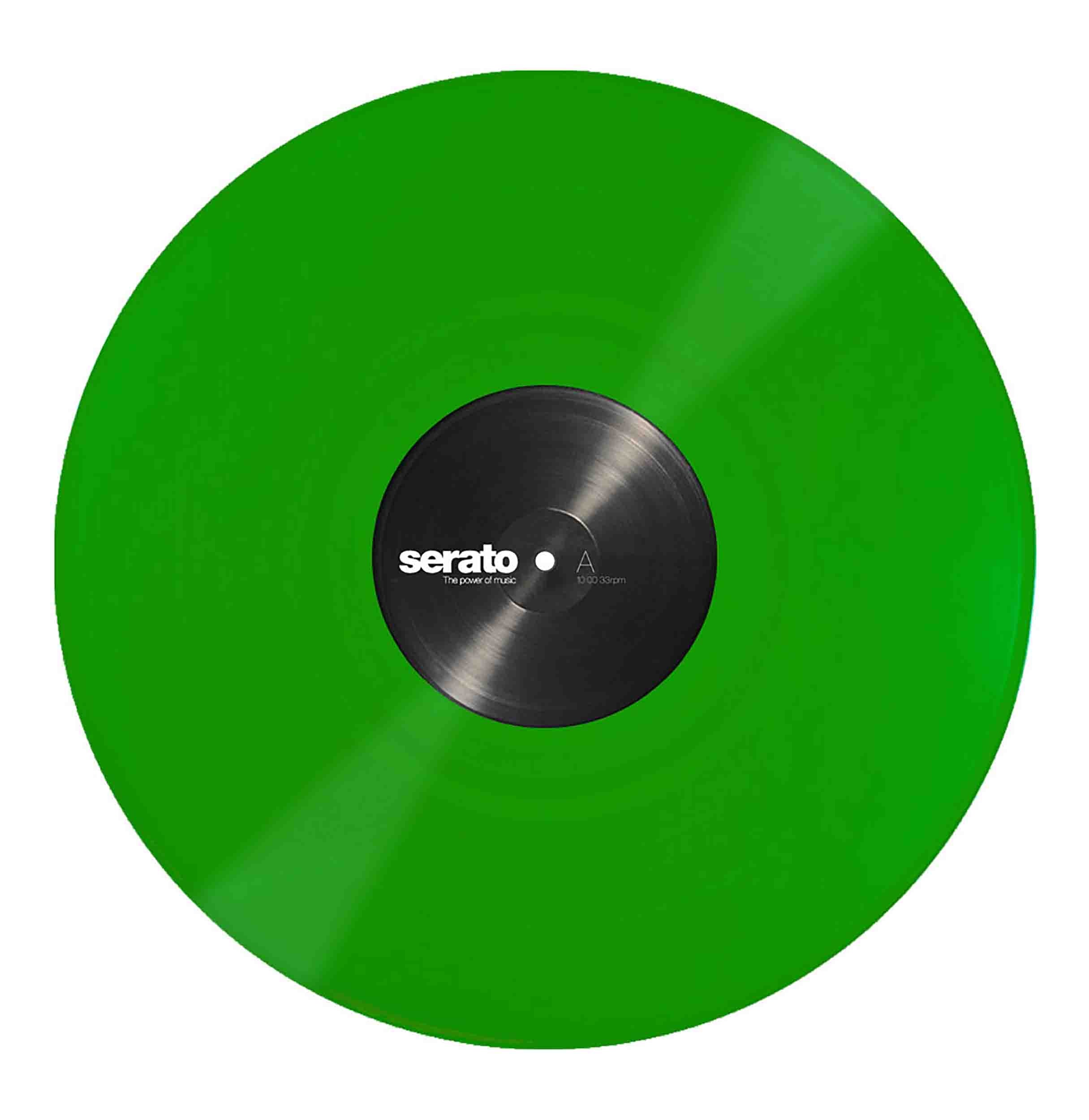 Serato SCV-PS-GRN-OV 12" Green Control Vinyl pressing for Serato DJ Pro (Pair) - Hollywood DJ