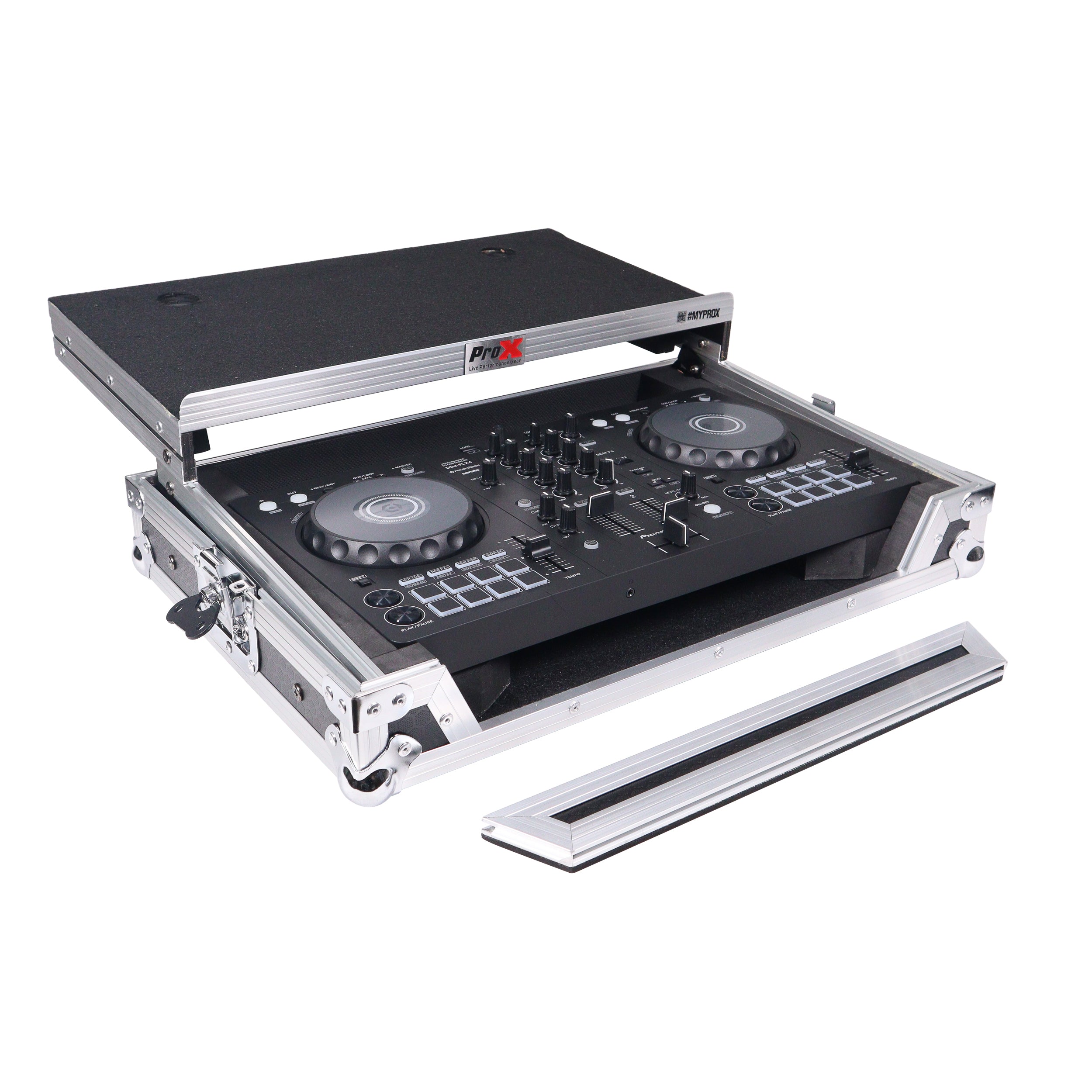 ProX X-DDJFLX4LT, ATA Flight Road Case for Pioneer DDJ-FLX4 DDJ-400 DDJ-SB3 DJ Controller with Laptop Shelf ProX Cases