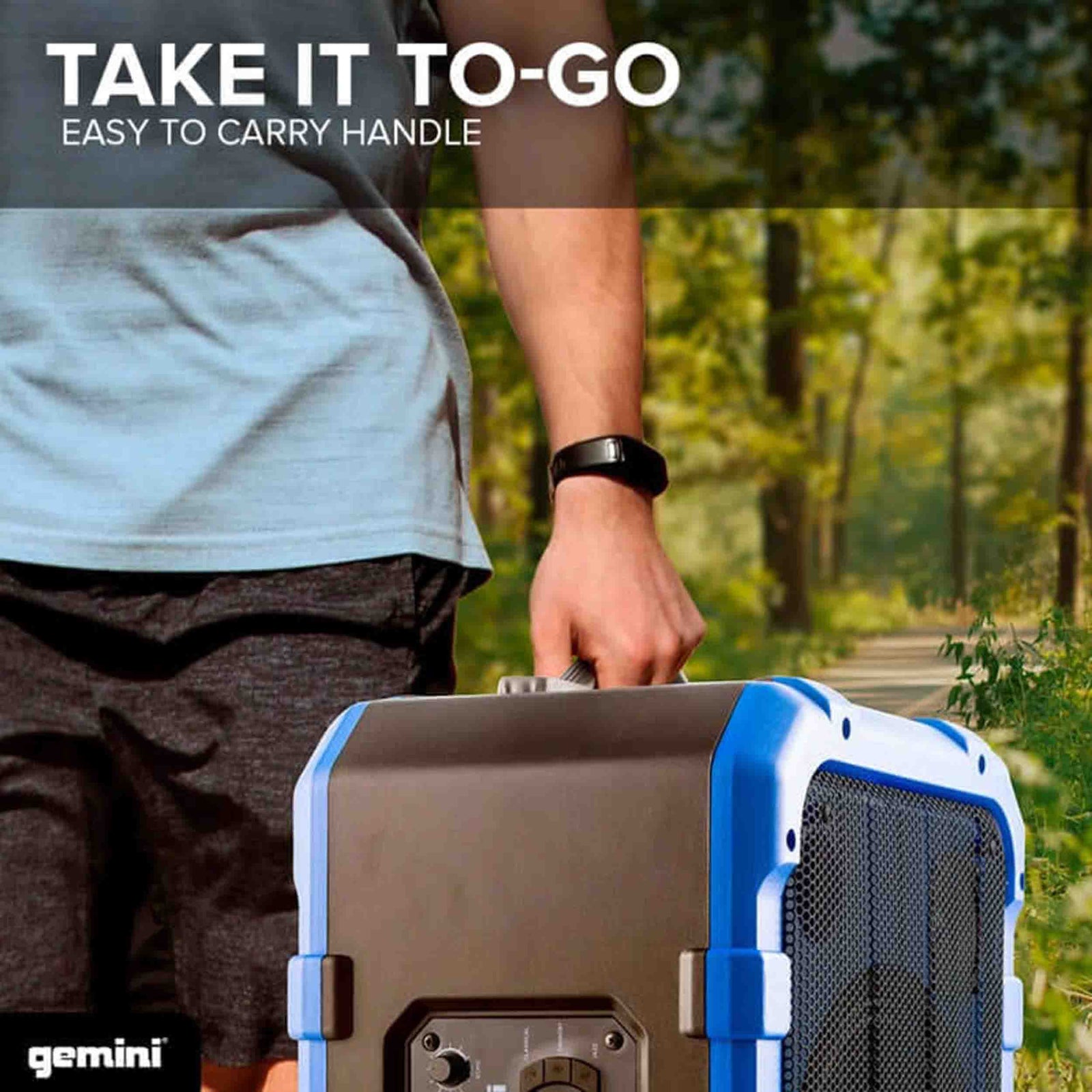 Gemini Sound MPA-2400BLU Rechargeable Weather-Resistant Trolley Speaker - Hollywood DJ