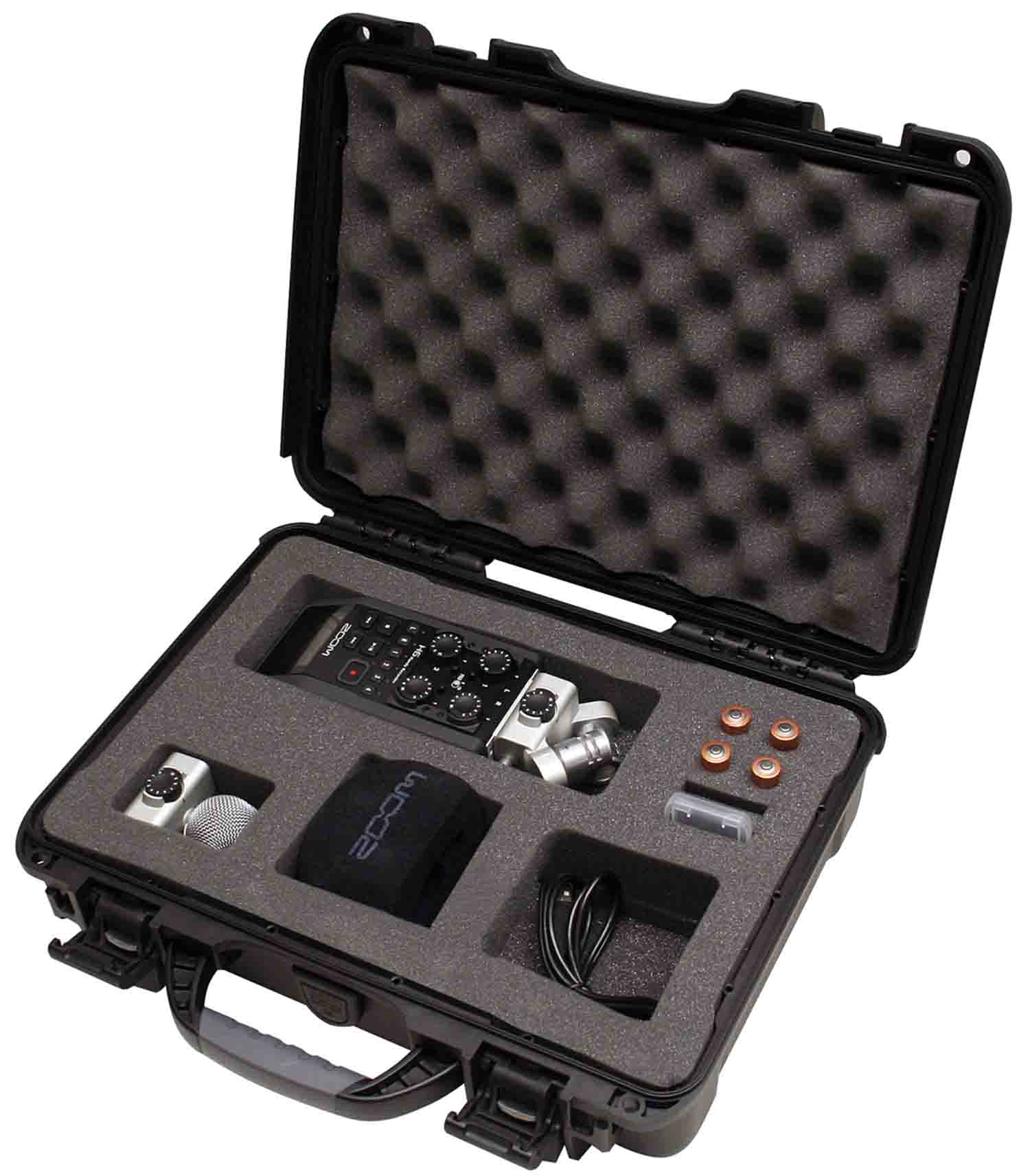 Gator Cases GU-ZOOMH6-WP Waterproof Case for Zoom H6 Hand Held Recorder and Accessories -Black - Hollywood DJ