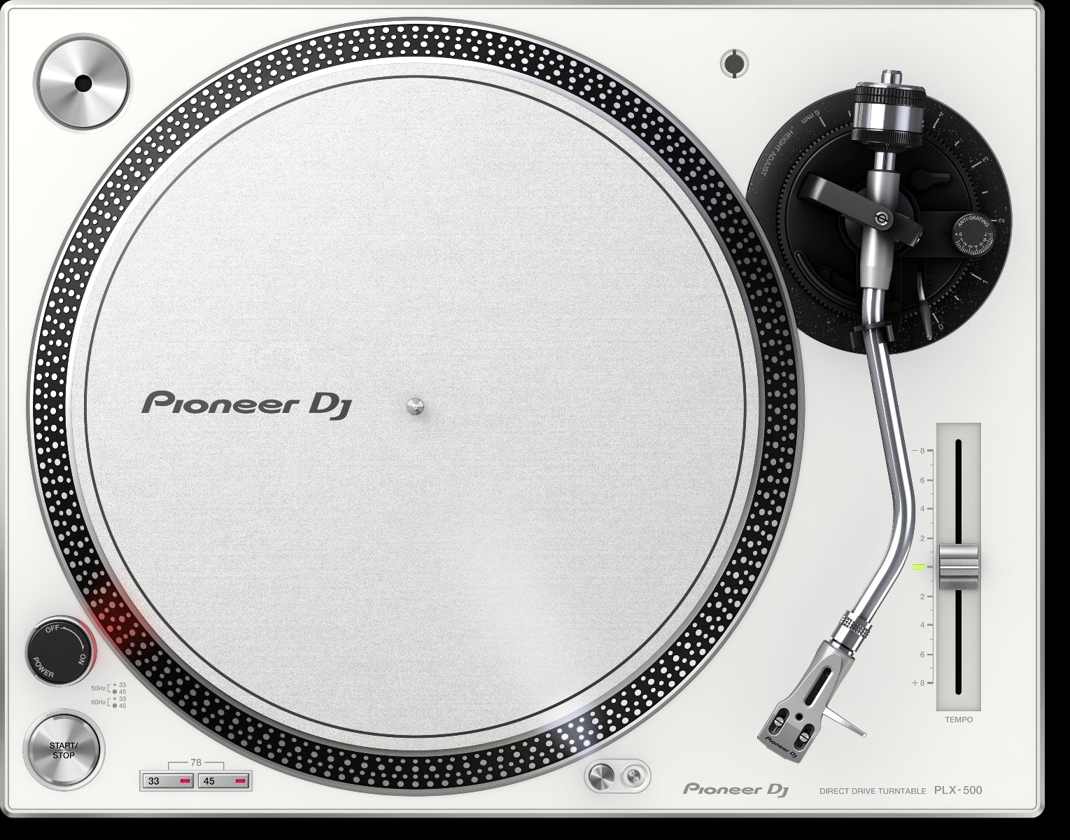 Open BoX:Pioneer DJ PLX-500W High Torque Direct Drive Turntable (White) | Open Box - Hollywood DJ