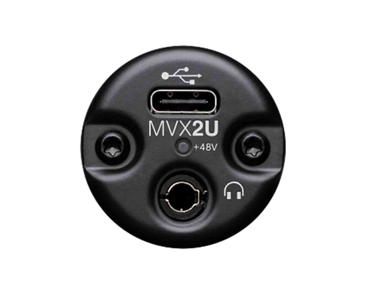 Shure MVX2U Motiv Digital Audio Interface XLR to USB Adaptor with Headphone Output - Hollywood DJ