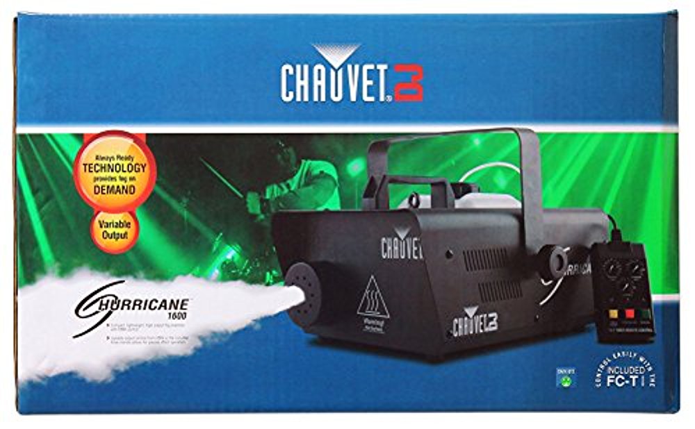 Chauvet DJ H1600 Hurricane 1600 DMX Fog Machine+Remote+Transmitter Motion Sensor - Hollywood DJ