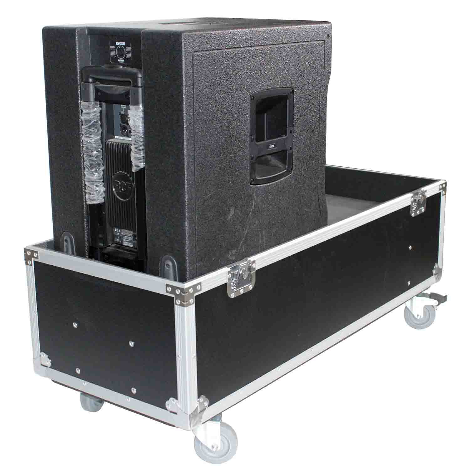 ProX X-RCF-EVOX12X2W ATA Flight Case for 2 RCF EVOX 12 Array Speakers with Wheels - Hollywood DJ