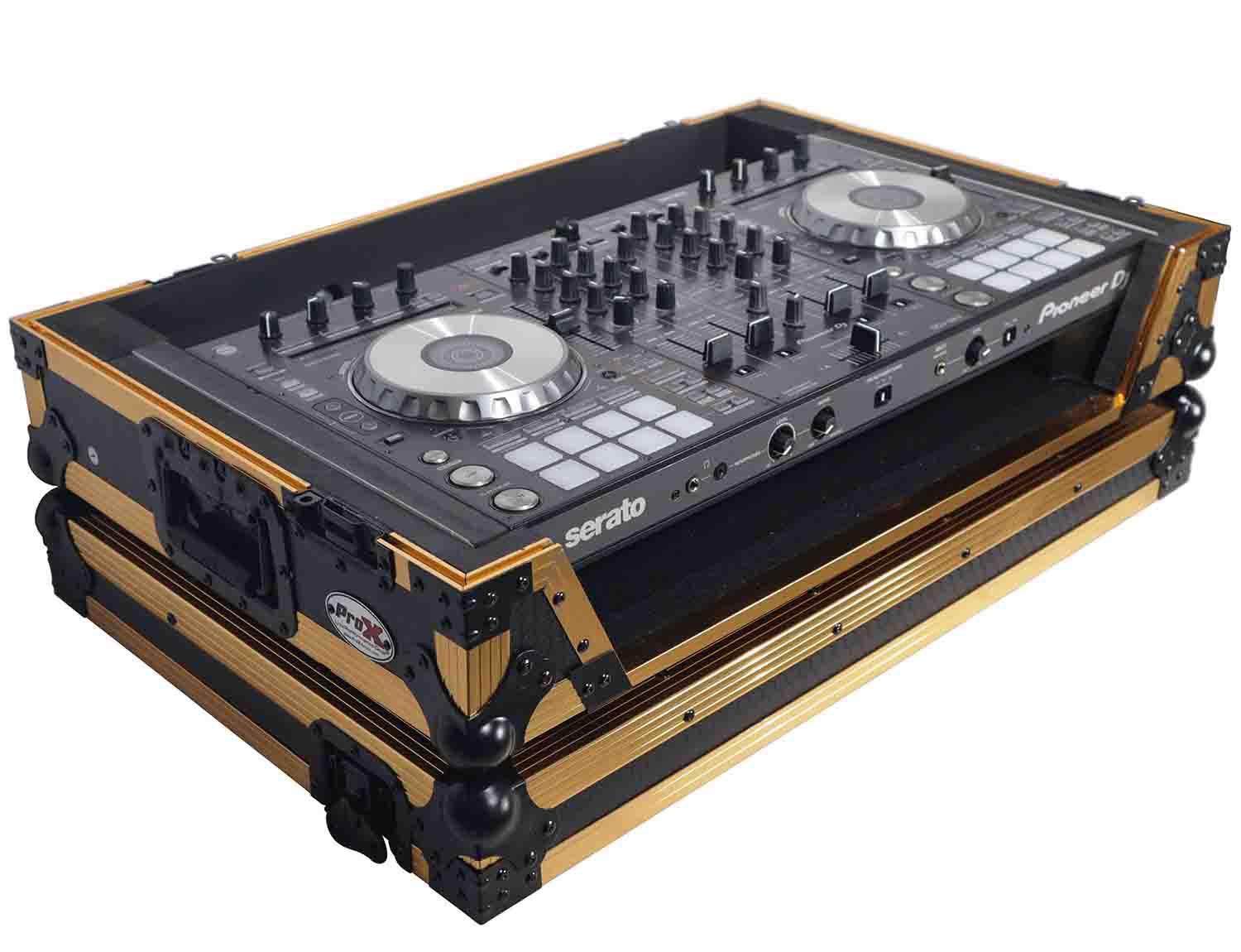 ProX XS-DDJ1000 W FGLD ATA Flight Style Road Case for PIONEER DDJ 1000 / SRT, DDJ-FLX6, and DDJ-SX3 DJ Controller Limited Edition - Gold - Hollywood DJ