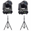 JMAZ Dual JZ3009 LED Moving Head Light Package with Stands - Hollywood DJ