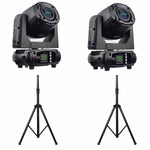 JMAZ Dual JZ3009 LED Moving Head Light Package with Stands - Hollywood DJ