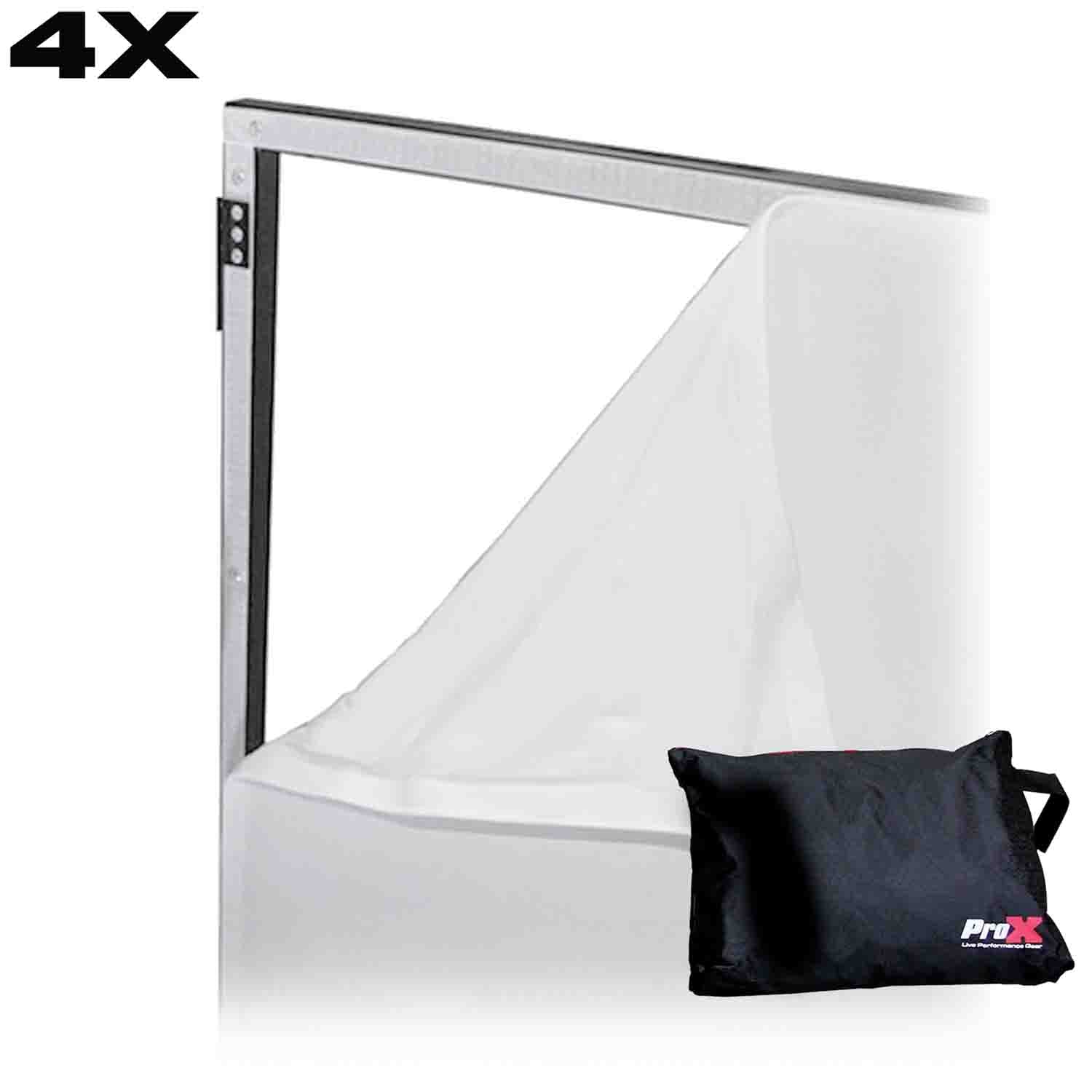 ProX XF-S3048WX4 BAG Replacement Four Panel x4 Scrim Kit for ProX Facades White Fabric - Hollywood DJ