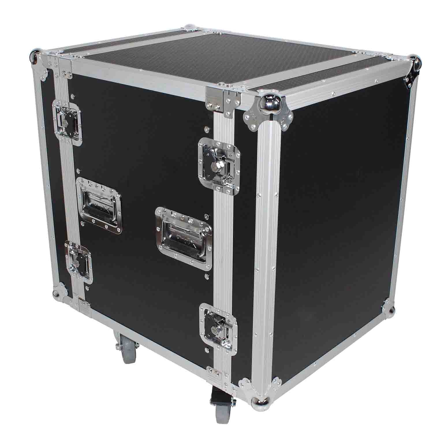 ProX XS-14R18W, 14U Space Amp Rack Mount ATA Flight Case 18 Inch Depth with Casters - Hollywood DJ