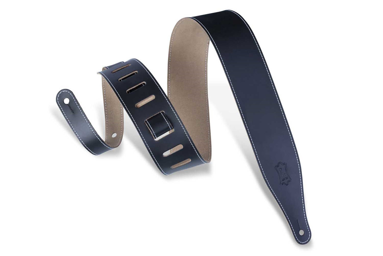 Levy's Leathers DM17-XL-BLK Leather XL Guitar Strap - Black - Hollywood DJ