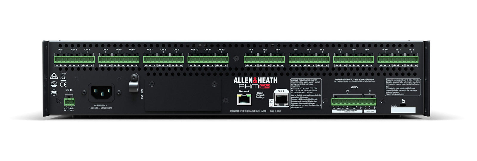 Allen & Heath AHM-64, 64x64 Audio Matrix Processor with 12x12 I/O - Hollywood DJ
