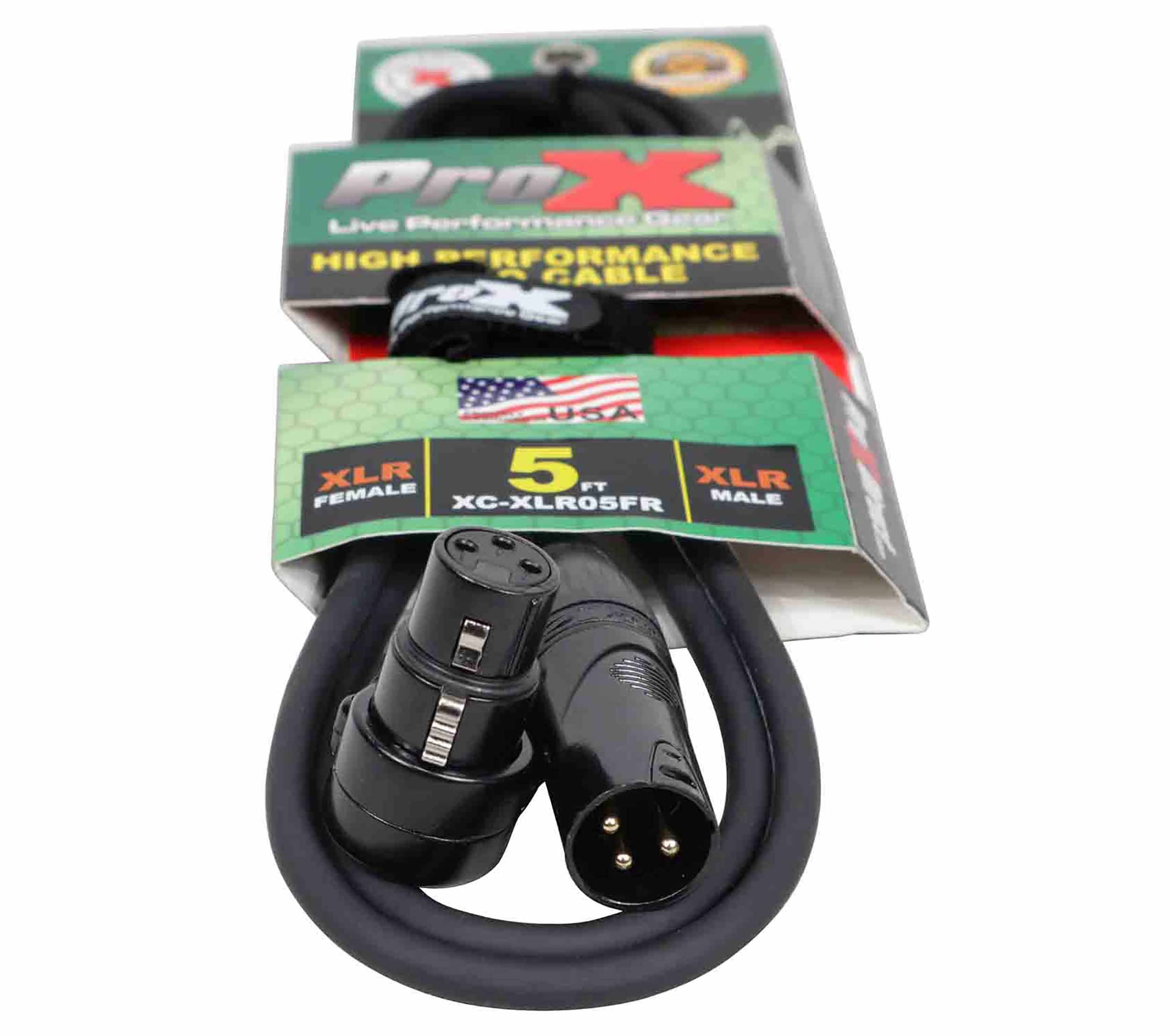 ProX XC-XLR05FR Balanced Right-Angle XLR-F to XLR-M High Performance Audio Cable Female - 5 Feet by ProX Cases