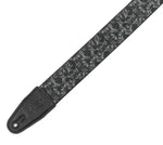 Levy's Leathers MPD2-111 2” Wide Polyester Guitar Strap with Black and Grey Skulls Motif - Hollywood DJ