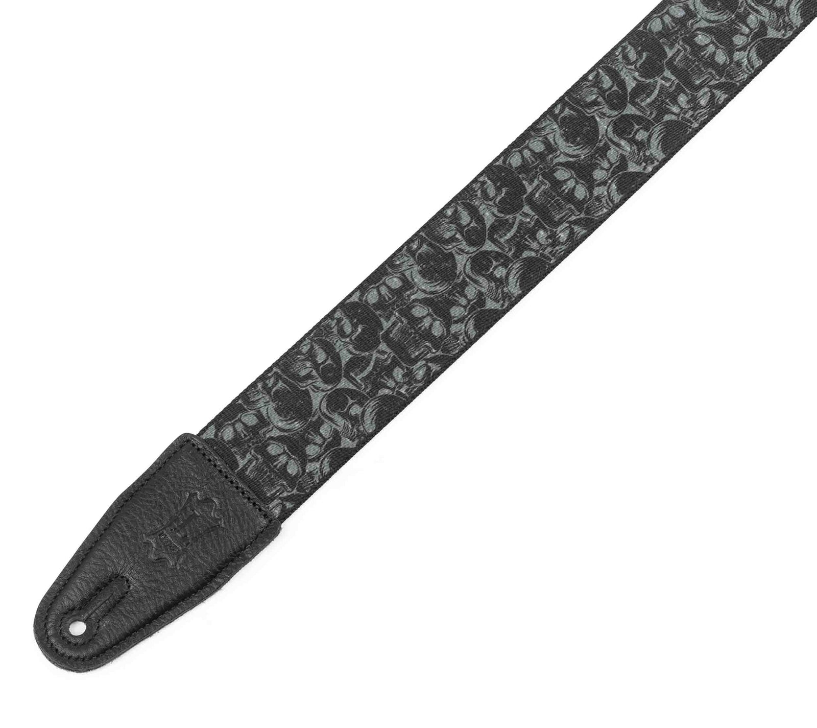 Levy's Leathers MPD2-111 2” Wide Polyester Guitar Strap with Black and Grey Skulls Motif - Hollywood DJ