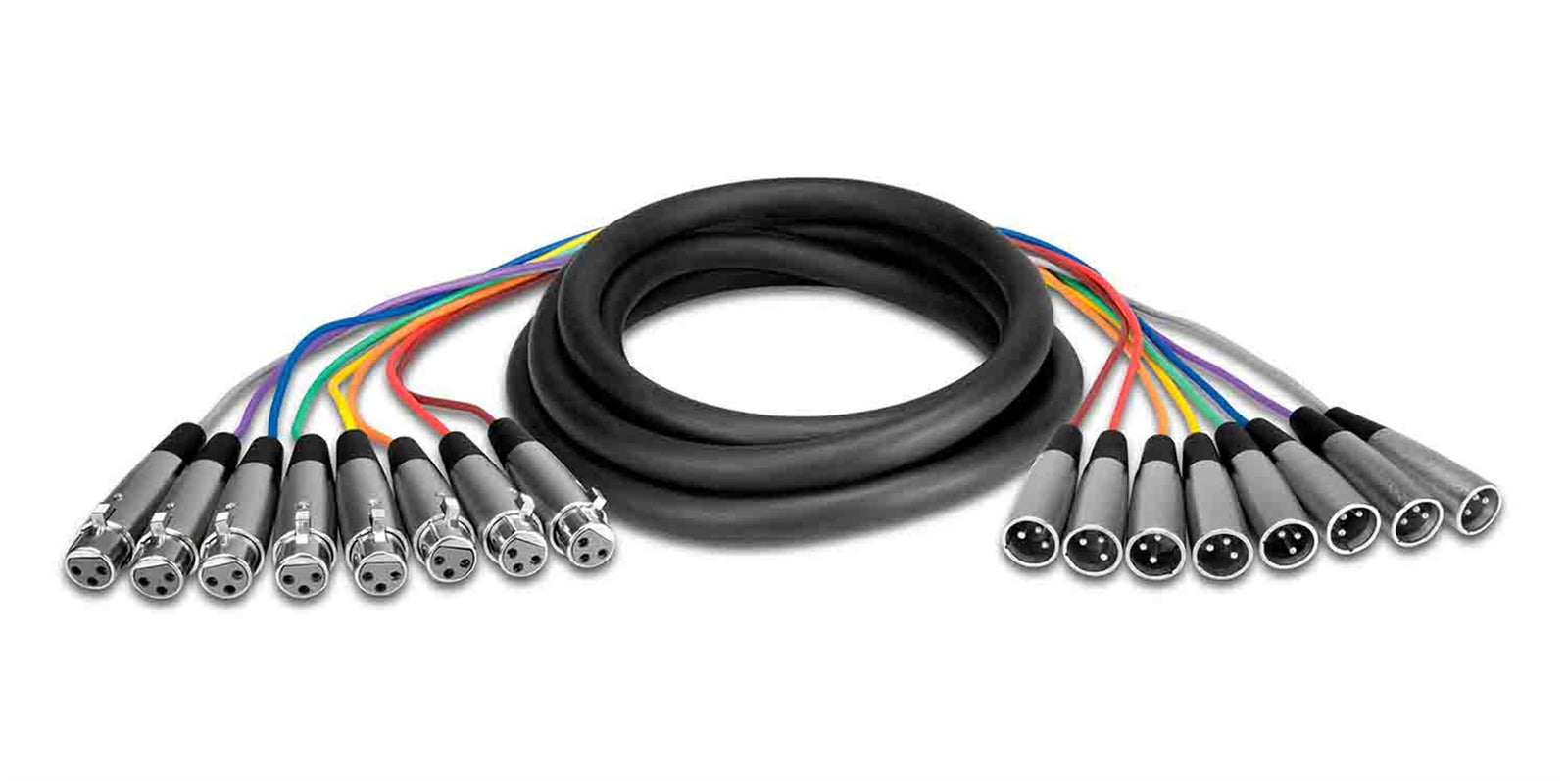 Hosa XLR-802, 8-Channel Male XLR to Female XLR Snake Cable - 2 Meter - Hollywood DJ