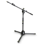 Gravity GMS4222B Short Microphone Stand with Folding Tripod Base and 2-Point Adjustment Telescoping Boom - Hollywood DJ