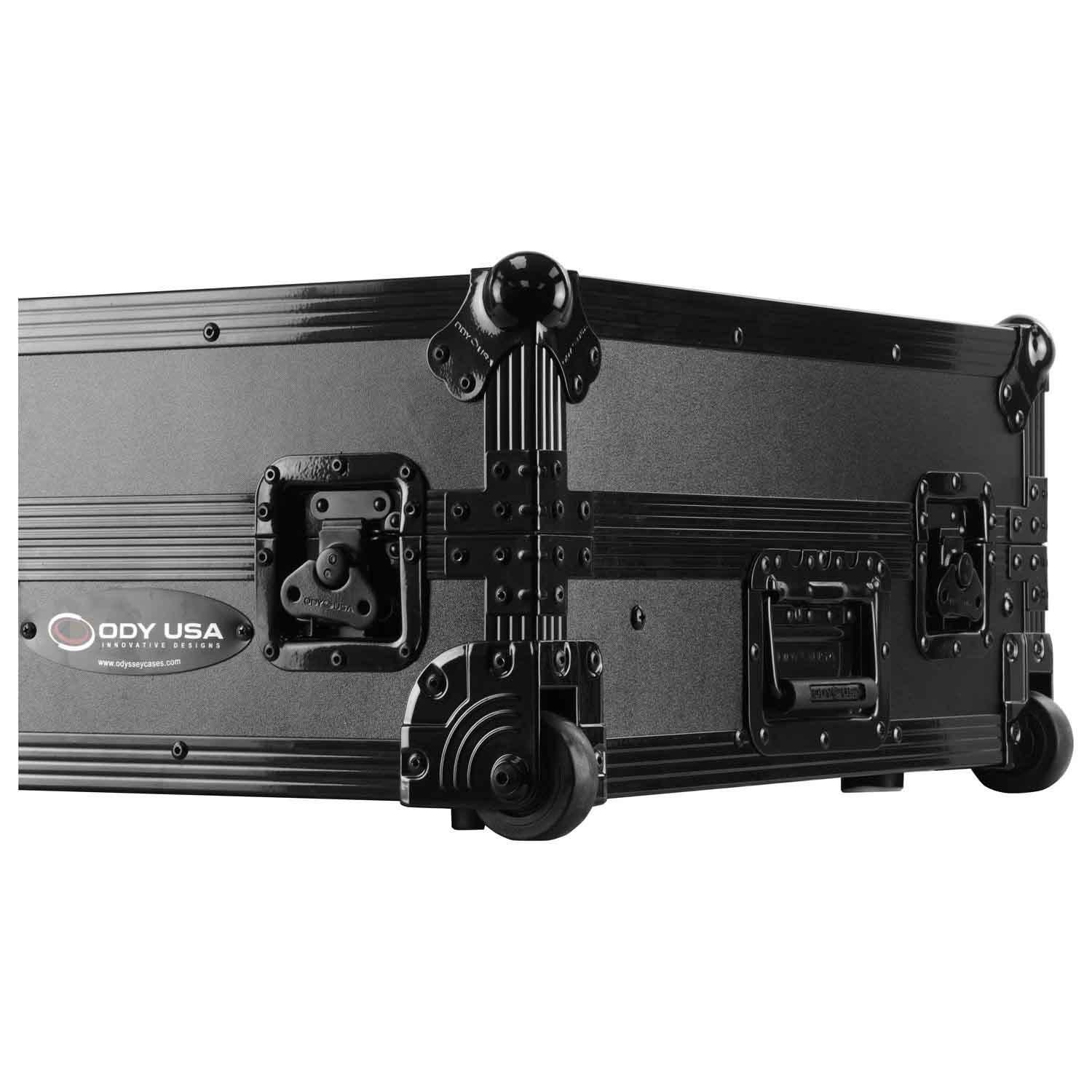 Odyssey FZGSDDJ1000BL1UCW 1u DJ Case for Pioneer DDJ-1000 / DDJ-1000SRT with Patented Glide Platform and Corner Wheels - Black - Hollywood DJ