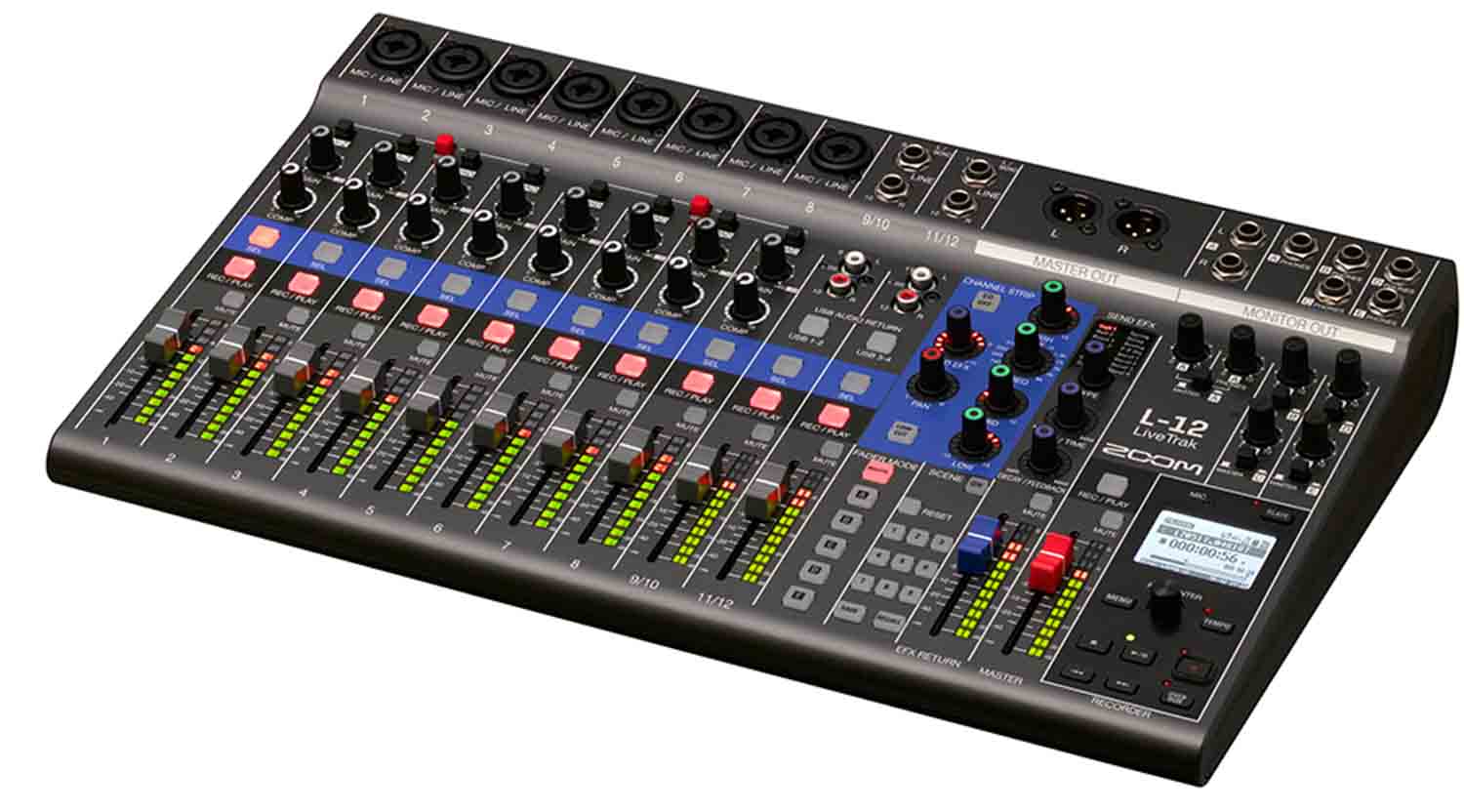Zoom LiveTrak L-12, 12 Channels Mixer with 12 Track Playback - Hollywood DJ